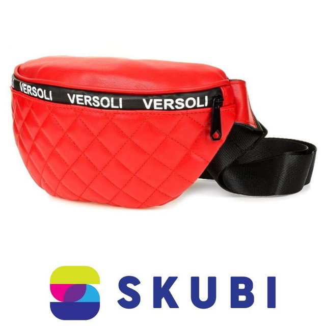 Versoli NER-S-23 RED Dámská ledvinka z eko kůže červená