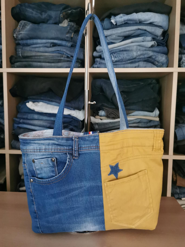 Sac en jeans recyclés #240 - Coloré et fonctionnel