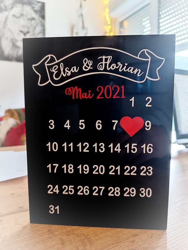 Plaque Plexiglass Date couple