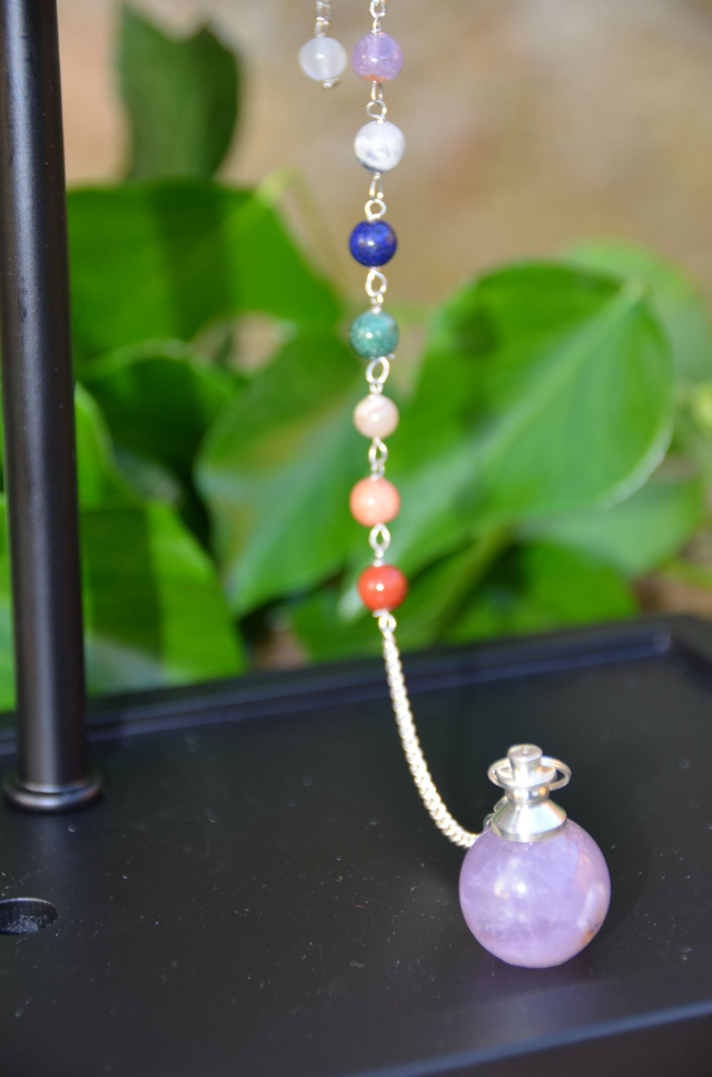 Pendule Améthyste chaînette Chakra