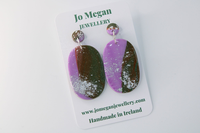 Lavender and Pine Green earrings