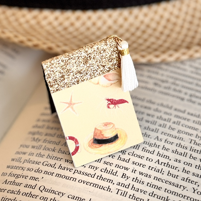 Marque-page &quot;Blue Lagoon&quot; magnétique, Beige