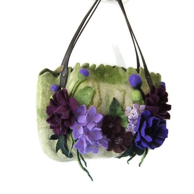 Borsa donna fatta a mano Borsa a spalla Borsa feltro lana Borsa regalo unica per le donne