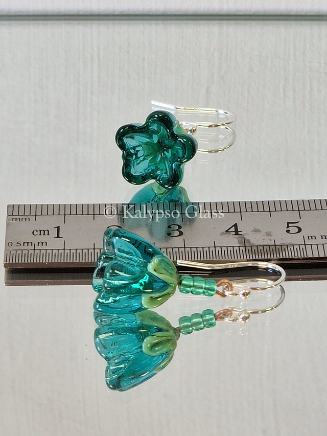 Bellflower Earrings, Teal