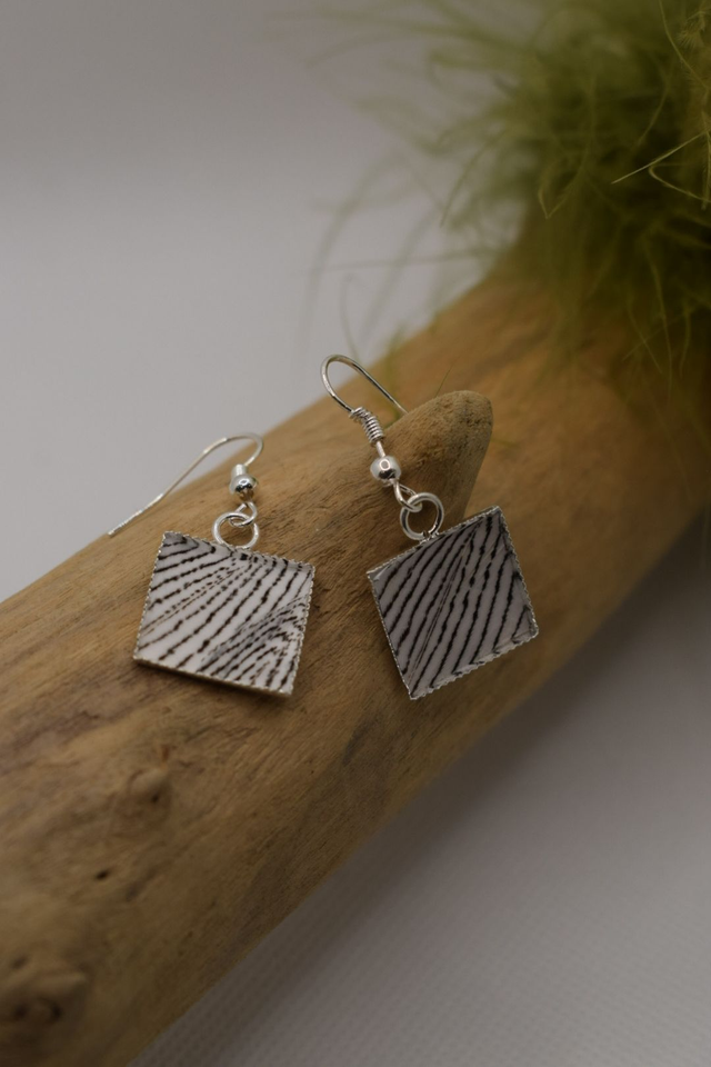 Boucles d'oreilles faisan argenté