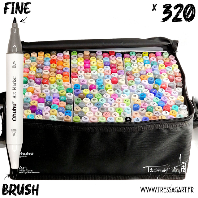 OHUHU - 320 FEUTRES ALCOOL HONOLULU B - DOUBLE POINTE : PINCEAU ET FINE - OH005