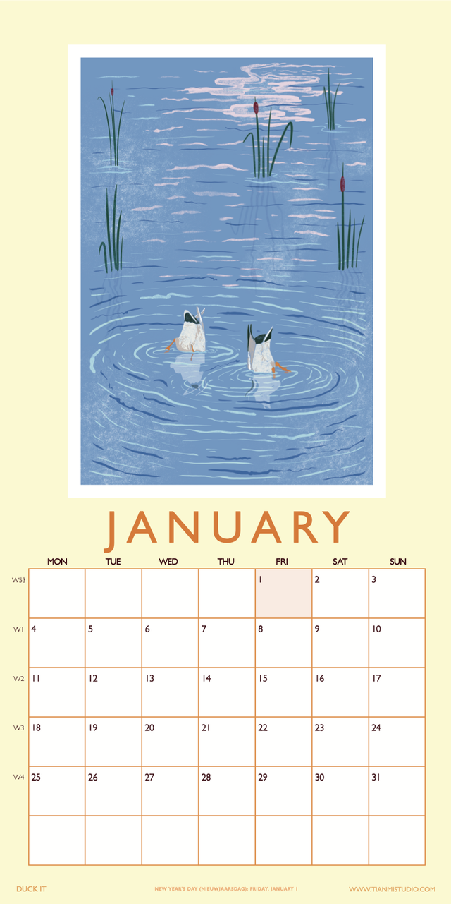 PRE- ORDER 2 in 1 Wall Calendar - 2027 Planner & Perpetual Birthday Calendar