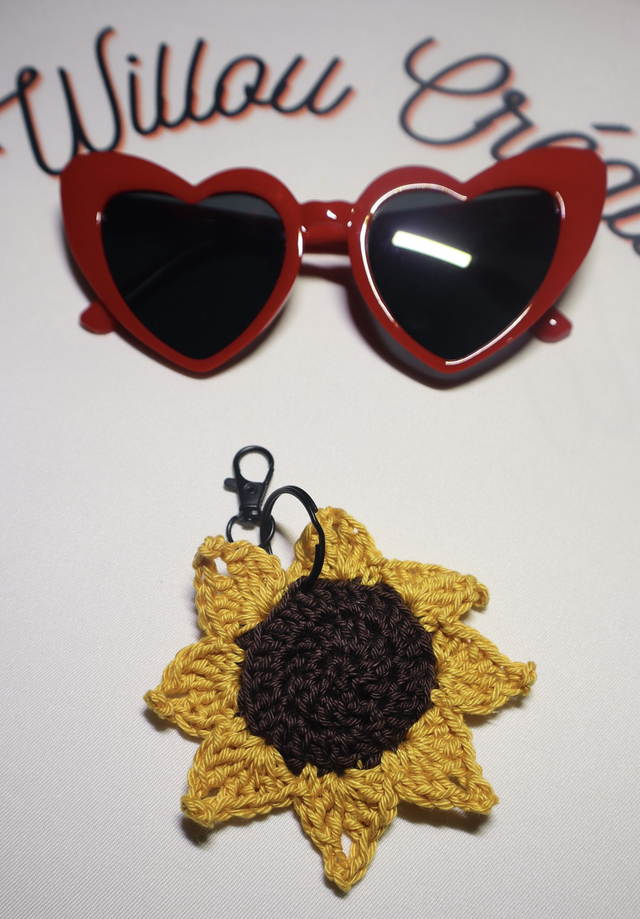 đ» Bijou de sac Tournesol â crochet artisanal en coton mercerisĂ©