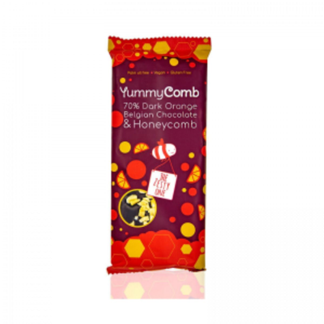YummyComb 70% Dark Orange Chocolate Slab 100g