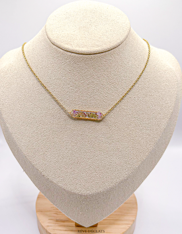 Collier - Fleurs de radié albumine