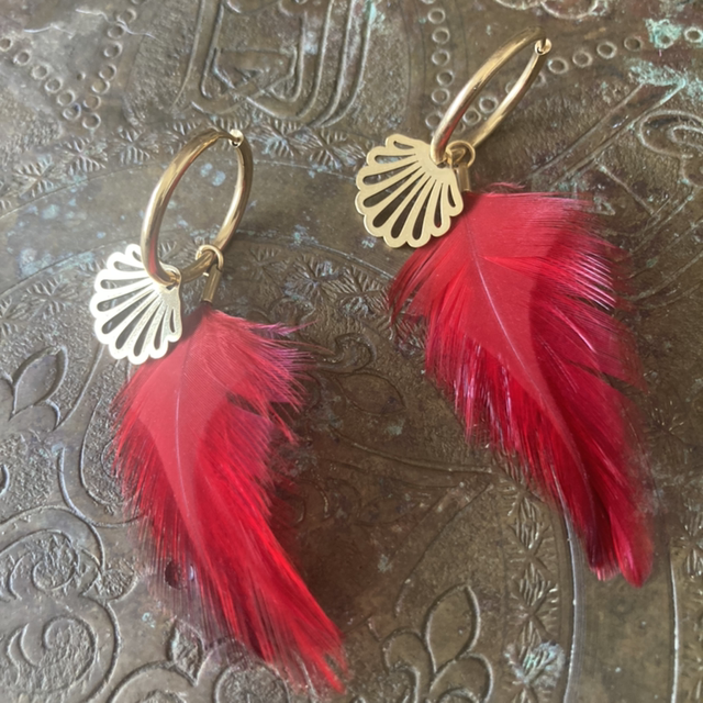 Boucles d’oreilles Gipsy rouge