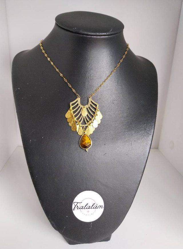 ✨Collier &quot;gatsby oeil de tigre&quot;✨