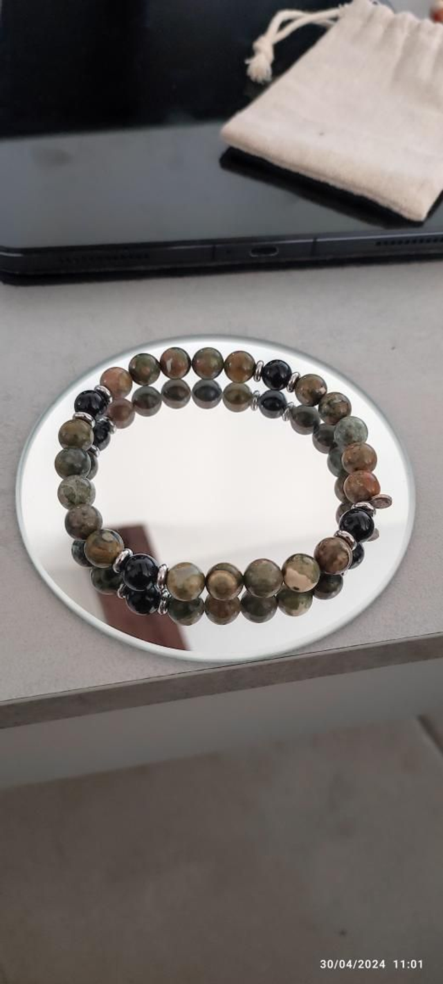 Bracelet rhyolite / onyx 