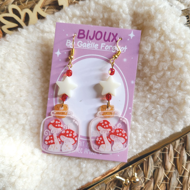 Boucle d'oreille Champignons