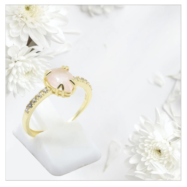 "Quartz rose" - Bague argent 925