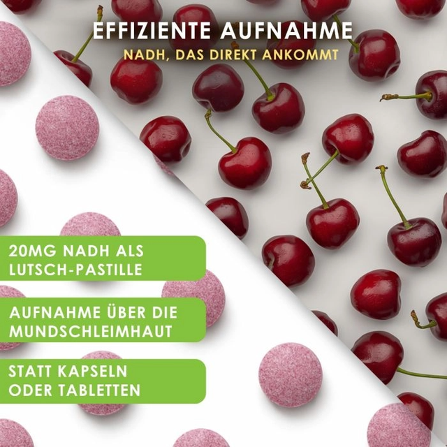 Get UP - NADH 20 mg, 60 zuckerfreie Kirschpastillen