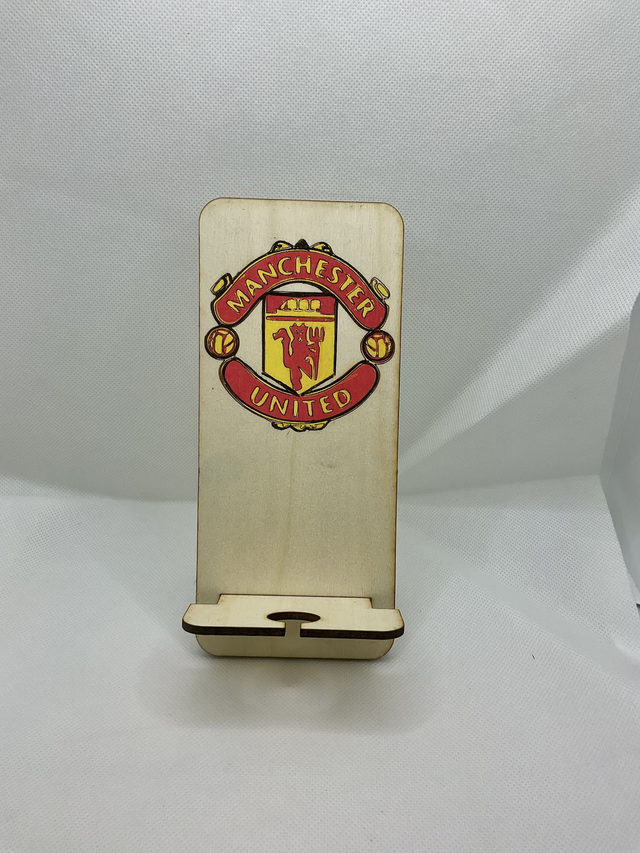 Laser cut football phone holder.