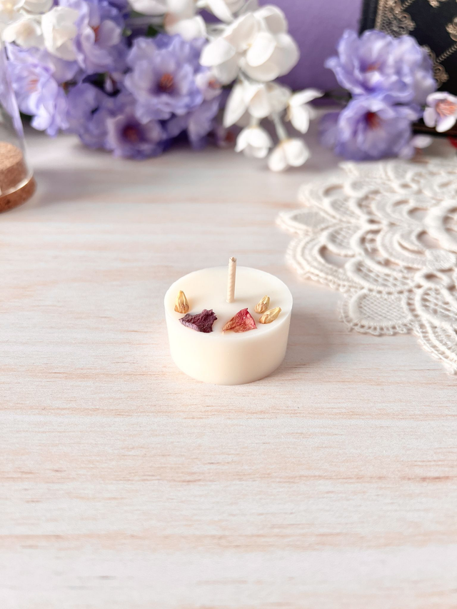💜 Mini bougie fleurie - parfum Rose Ancienne (à l'unité)