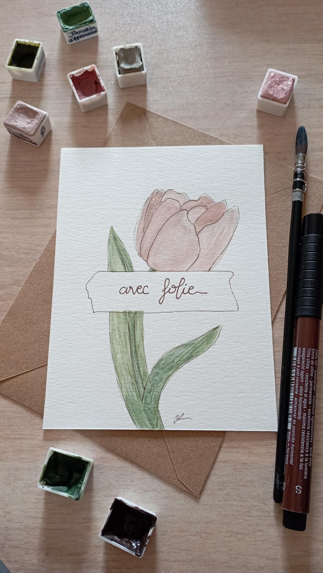 Carte fleur - Avec folie
