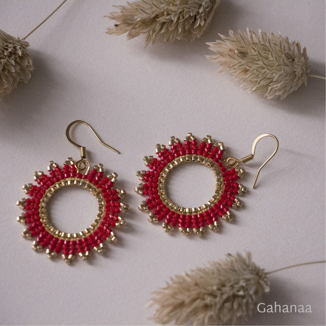 Sarah, boucles d'oreille couleur rouge