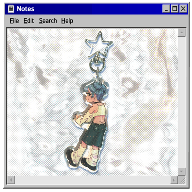 acrylic glittery keychain - Blue