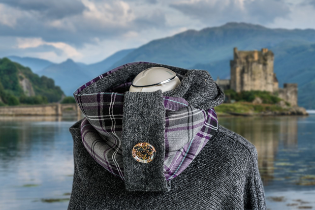 Tartan Lambswool Heather Button Infinity Scarf