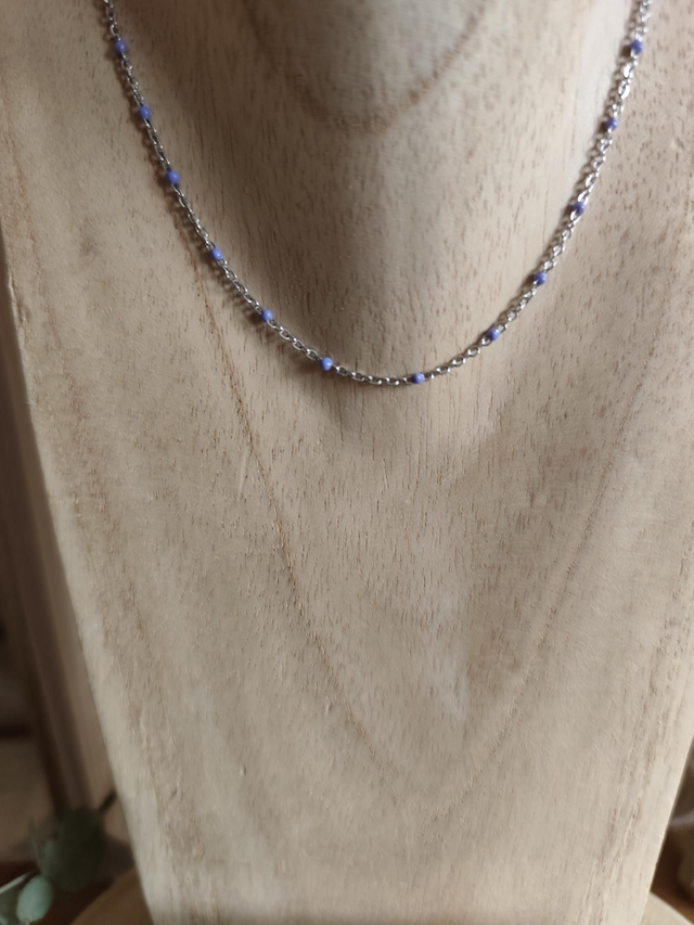 COLLIER ROSAIRE ARGENT/ LILAS 0000551