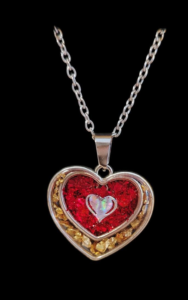 Collier cœur acier inoxydable 