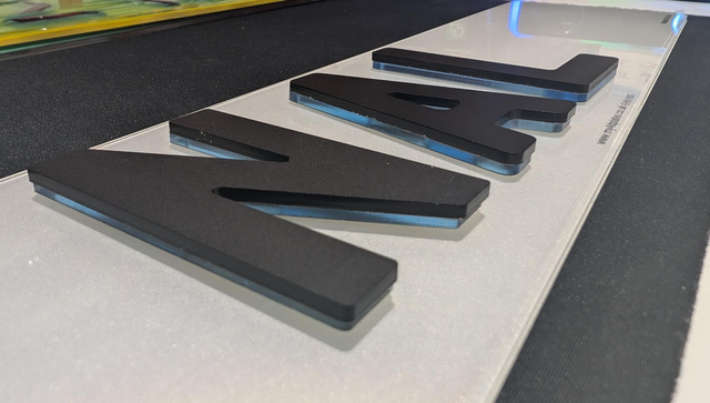 6mm Neon Blue &amp; Matte Black 4D Laser Cut