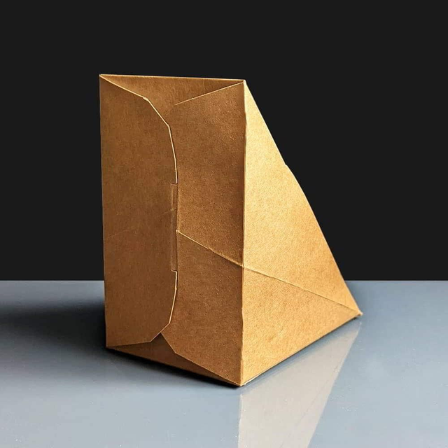 Deep Fill Kraft Sandwich Wedges with Window (123x123x74mm, Brown)