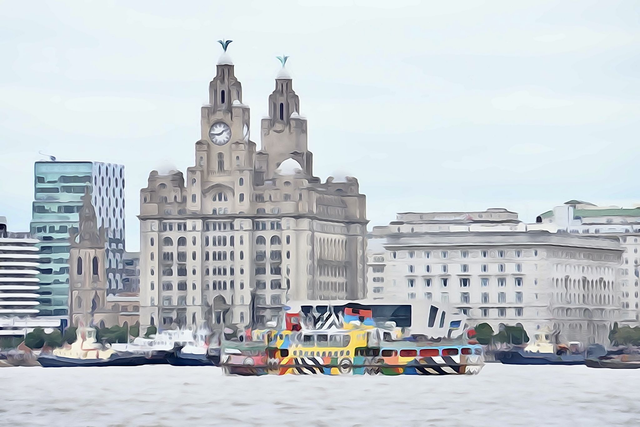 Waterfront WaterColour Skyline - Print