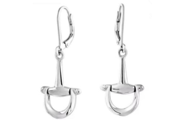 925 Sterling Silver Snaffle Bit Drop Earrings