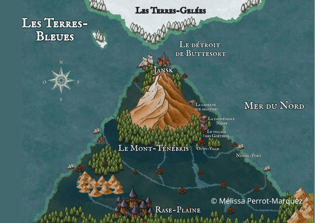 Carte postale : les Terres-Bleues