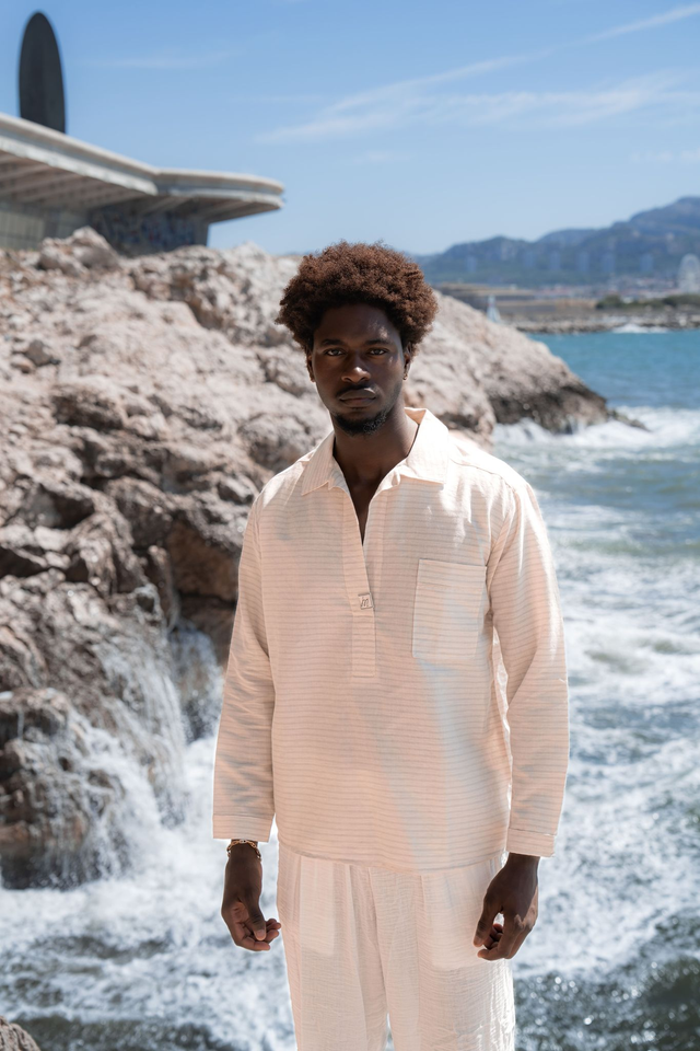 Chemise polo blanc cassé