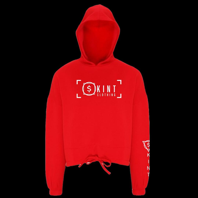 Skint cropped oversized hoodie [red]