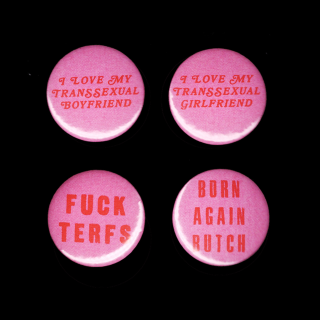Pink/Red Risograph Badges (32MM)