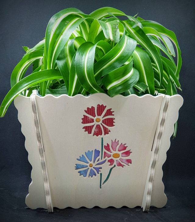 Cache pot d&#039;intérieur motif fleurs