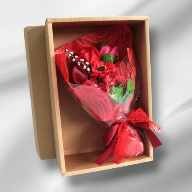 Bouquet roses à savon "Rouge"