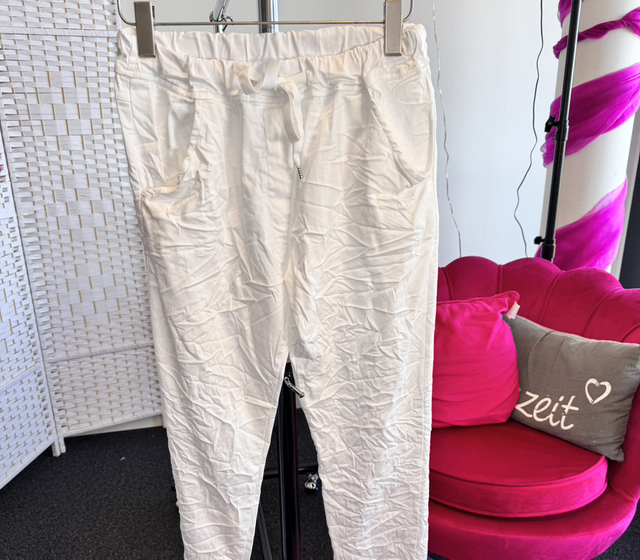 HJ2 Joggpants „Fransen“ weiß 