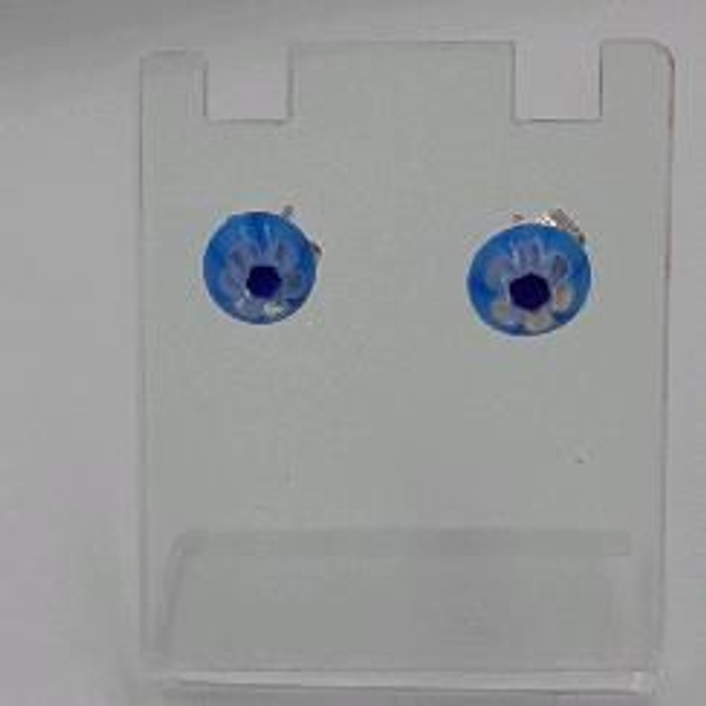 Blue flower studs 