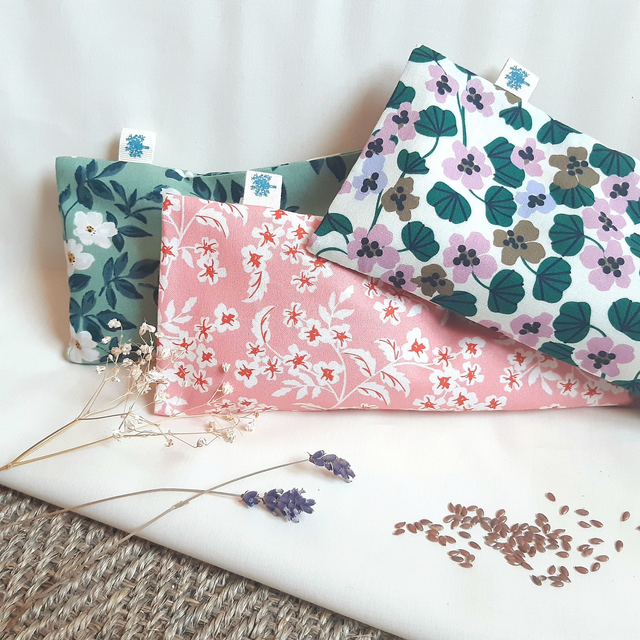 Coussin relaxant pour les yeux aux graines de lin bio & apaisantes / Capucines