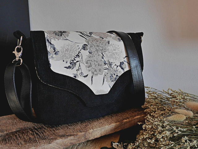 Sac à bandoulière côtelé collection Black