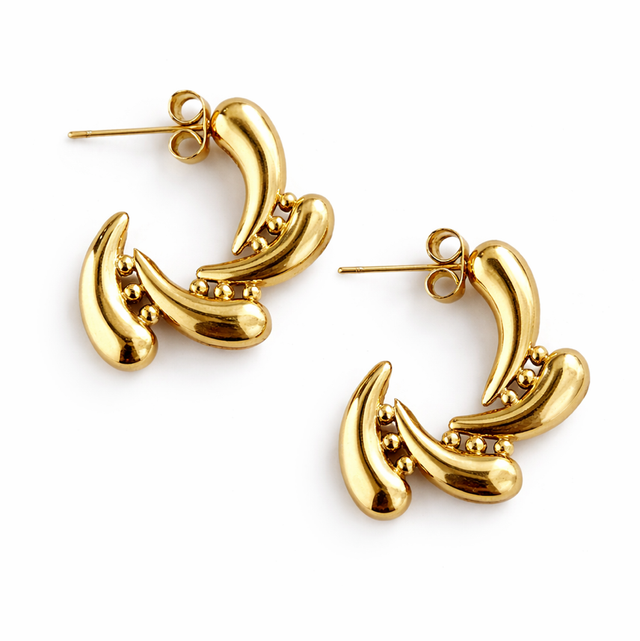 Pendientes acero dorado