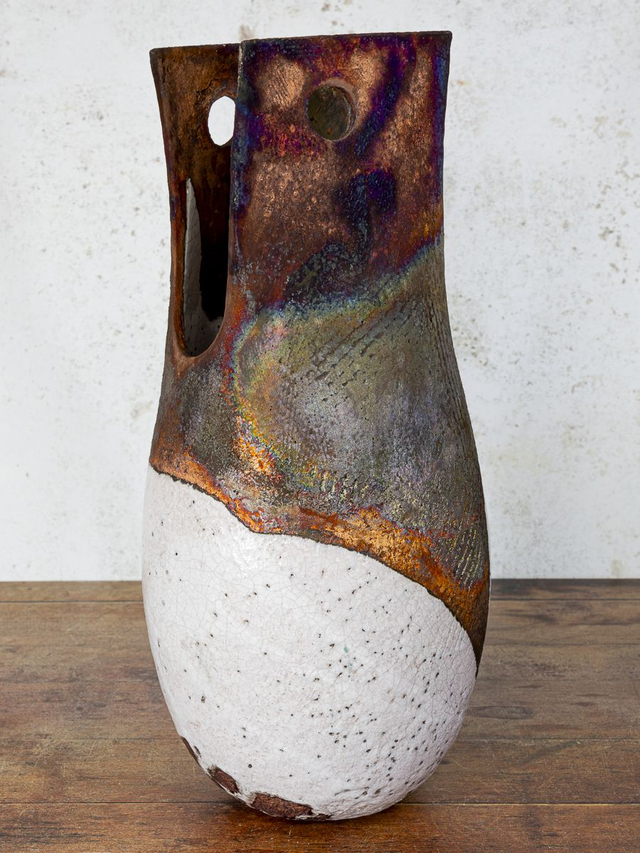 Sculptural Raku Vase
