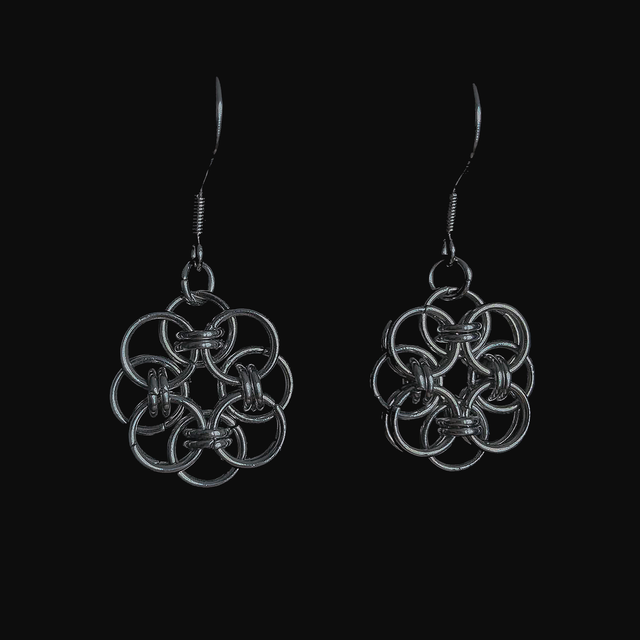 Kolczyki Kwiat Chainmaille