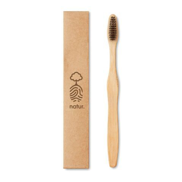 Bamboo toothbrush in Kraft box