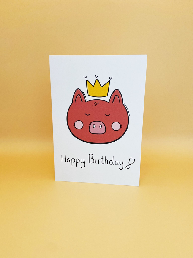 Pig greeting card 