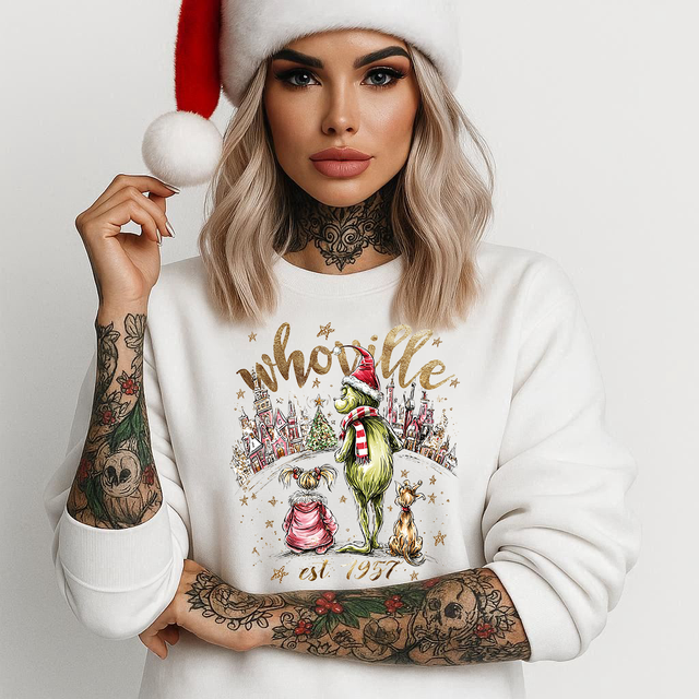 The Grinch Whoville Est 1957 Crewneck Christmas Jumper