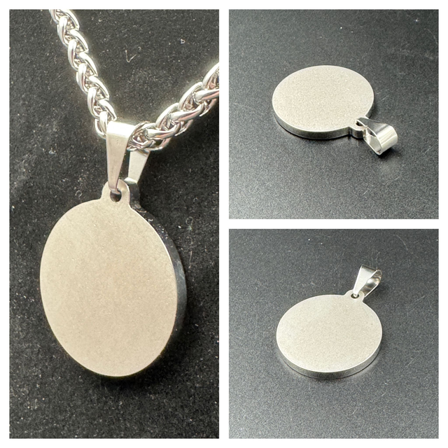 HummDesign ronde hanger 3mm dik inclusief collier van 5mm Stainless Steel 316L.