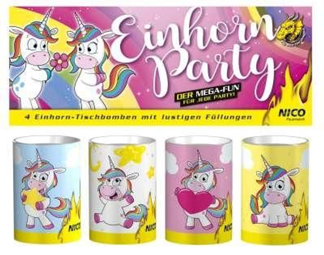 Einhorn Party, 4er-Beutel, KAT F1